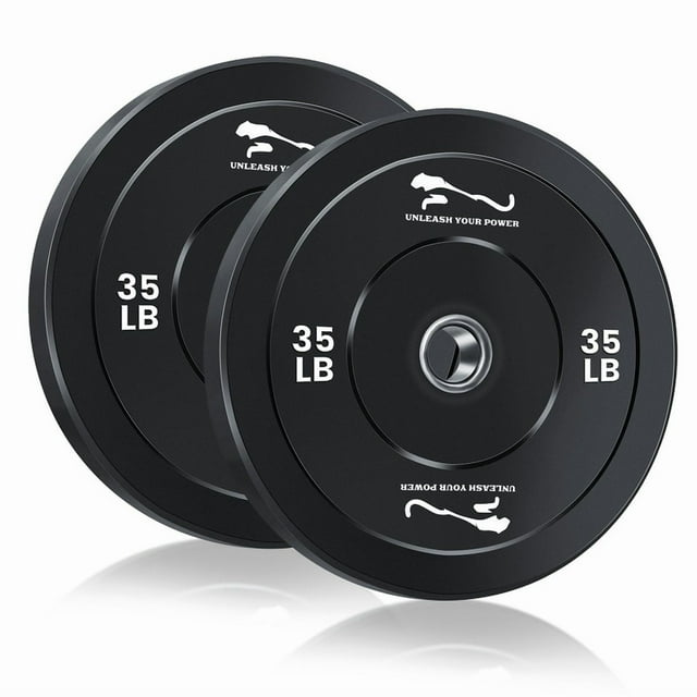 Weight Plates Set, 2-Inch Universal Fit, Bumper Plates With Steel Insert for Strength Training, Rubber Weight Plates for Barbell Home Gym