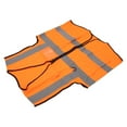 thumbnail image 4 of Chaleco reflectante de seguridad Múltiples bolsillos Chaleco de seguridad frontal con cremallera impermeable de alta visibilidad para Guardian Orange, 4 of 12