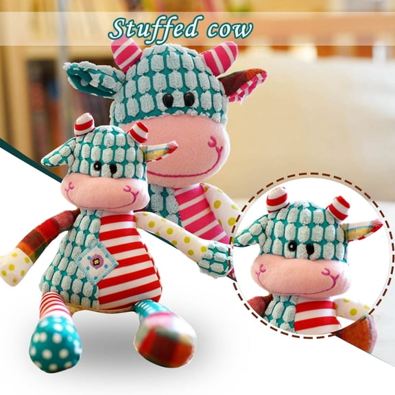 VANLOFE Cute Cow Plush Toy Cartoon Doll Kids Toys Simulation Cow Toy Christmas Gift