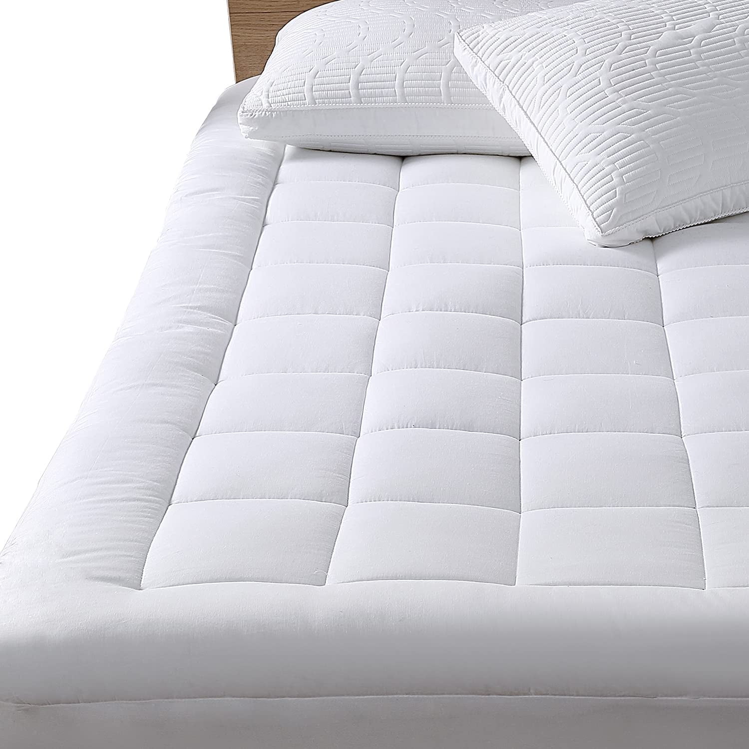 400 Thread Count Cooling Pillow Top Plush Topper SOPAT Full Mattress Pad Cover 