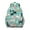 Greenish-blue, variant on Puppy print backpack with floral accents, spacious backpack, durable backpack for students or gifting