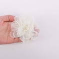 thumbnail image 1 of Xiao Hua 10 flores de organza de 8,9 cm (3,54"), de hilo transparente con centro para manualidades, apliques, sombreros de tela, decoración de bodas y fiestas, color beige., 1 of 5