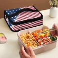 thumbnail image 4 of KUIFORTI Lunch Bag Cooler Bag Women Lunch Purse Reusable Small Ice Packs Handbag Lunch Box Inside Purse with Handle, American Star Print, 4 of 7