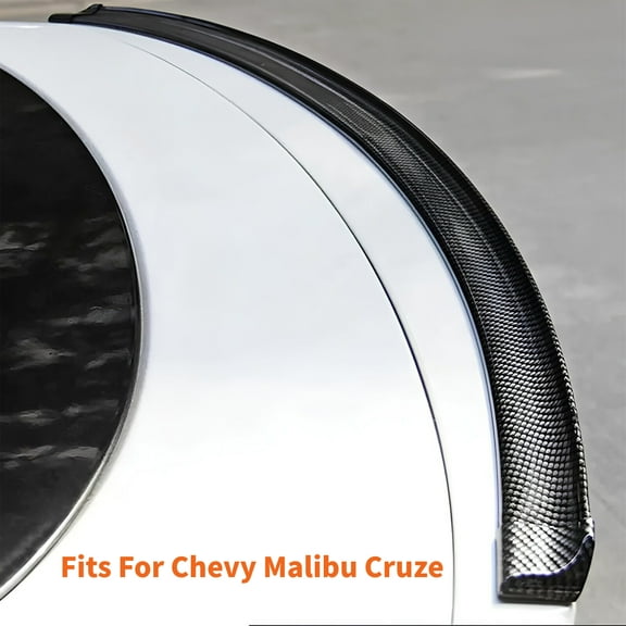 FANOTEK 4.9ft Fit For Chevy Malibu Cruze Sedan Trunk Spoiler Lip Roof Tail Spoiler Wing Carbon Fiber