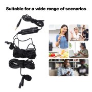 Riousery Double Lavalier Microphone Wired Clip-On Lapel Mic Professional Recording Interview System for Two People with 3.5mm Jack (Length 6.69 inches / 17 cm)