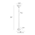 thumbnail image 3 of Lalia Home LHF-3003-WH Torchiere Floor Lamp with Reading Light & Marble Glass Shades, White, 3 of 4