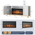 thumbnail image 6 of BELLEZE Fireplace TV Stand with 36" Electric Fireplace, Entertainment Center for TVs Up to 75", TV Console with Storage Cabinet and Open Shelf for Living Room, Bedroom - London (White), 6 of 7