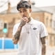 thumbnail image 4 of Camiseta para hombre, polos gráficos, camiseta blanca, holgada, con cuello, para hombre, ropa de hombre Katoen, moda 2024, básica original, 4 of 5