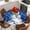 Blue, variant on Navy Blue Christmas Round Tablecloth, Fitted Table Cover with Elastic for 36"-44" Round Tables, Snowman Xmas Snowflake Ball Winter Table Cloth Outdoor Indoor Dinning Party Waterproof Tablecloths