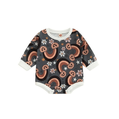 

Newborn Baby Boys Girls Crewneck Sweatshirt Romper Pullover Oversized Long Sleeve Jumpsuit Tops Fall Winter Outfits
