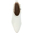 thumbnail image 5 of Journee Womens Estelle Stacked Heel Pointed Toe Booties, Widths Available, 5 of 10