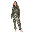 thumbnail image 2 of FORMRS Onesies Pajama for Adults Unisex Hoodie Winter Jumpsuit One Piece Sleepwear, Sizes S-2XL, Green Leopard Pattern, 2 of 7