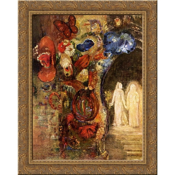 Apparition 20x24 Gold Ornate Wood Framed Canvas Art by Redon, Odilon