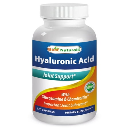 Acide Hyaluronique 100 mg par portion de 120 Capsules - Formule de soutien interarmées - fabriqué dans une usine certifiée GMP et à base États-Unis Tierce Testé pour la pureté. Garanti