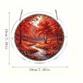 thumbnail image 3 of Yangka Autumn Maple Forest Acrylic Puzzle Suncatcher, Fall Nature Scenery Stained Glass Style Window Hanging, Garden Ornament, 3 of 7