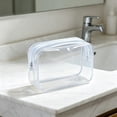 thumbnail image 3 of 1-10PC Clear Toiletry Bag Quart Size Travel Makeup Cosmetic Pouch Waterproof Transparent Organizer with Zipper Carry-On Airport Compliant for Women Men Travel Essential 6.7x2x4.5 Inch, 3 of 6