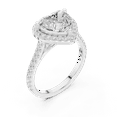 thumbnail image 2 of Zuwelria 2.45 Carat Beautiful Heart Cut | D/VVS1 Moissanite Diamond Engagement Ring - Bridal Ring - Promise Ring | 18K White Gold Over Sterling Silver | D/VVS1 Size 5, 2 of 8
