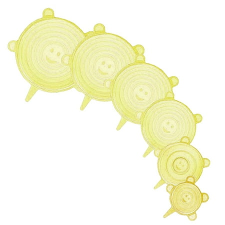 

UDIYO Sealing Lids 6Pcs/Set Sealing Lids Elastic Reusable Silicone Waterproof Stretchable Food Covers for Kitchen