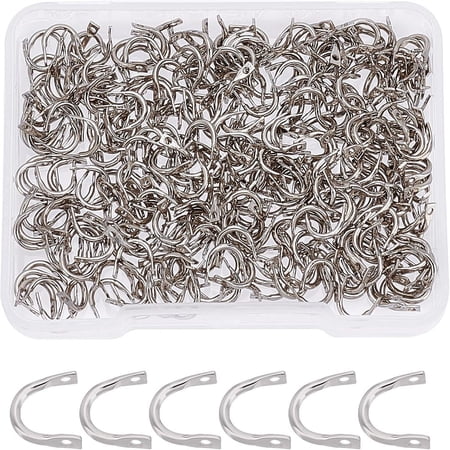 300Pcs Fishing Spinner Clevis U Shaped Spinnerbait Clevis Platinum Brass Links Easy Spin Spinner Clevis Spinner Change Spinner Clevis
