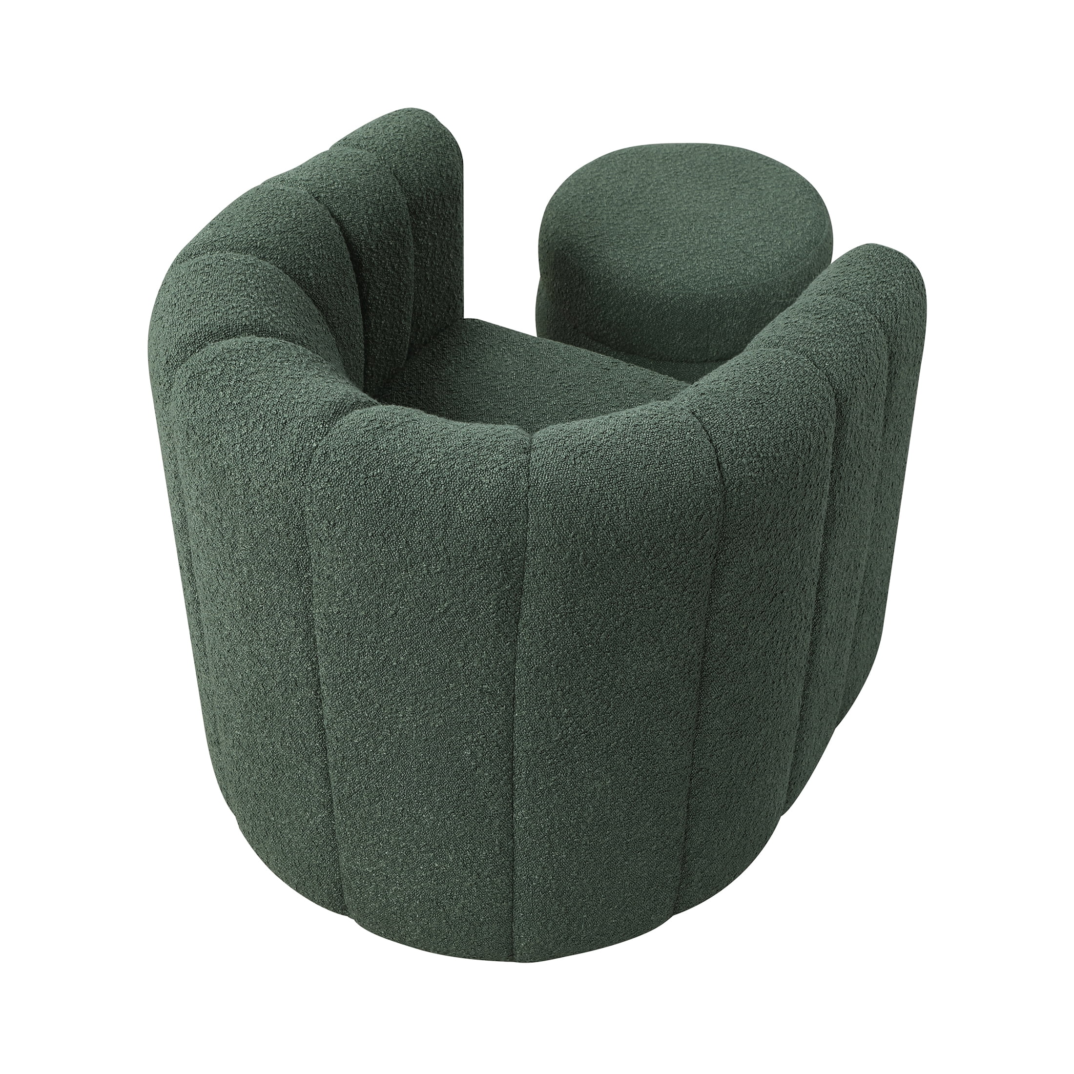 OakvillePark Rivermount Boucle Barrel Swivel Chair with Ottoman, Green