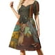thumbnail image 2 of Vestido de manga corta con imagen de objeto oculto de un coche clásico colorido Citroën 2CV. Vestidos de fiesta para mujer. Vestido de noche., 2 of 7