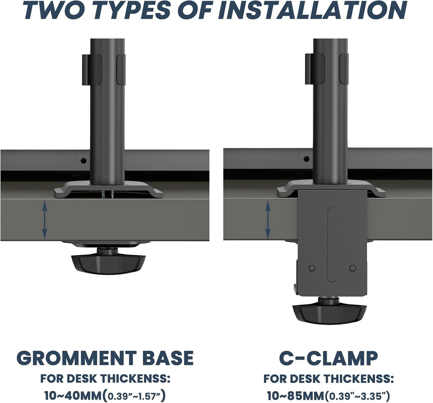 Dual Monitor Stand and Laptop Mount Fit Two 17 to 32 Inch Monitor and 10 to 17 Inch Laptop, Tall Adjustable Stand,19.8 lbs Weight Capacity per Arm,Black