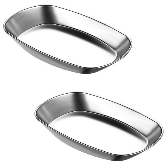 10 Inches Stainless Steel Plates, Metal 304 Dinner Dishes Feeding Serving Camping Plate mj2255