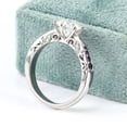 thumbnail image 3 of Blue Jewel 1.9 Ct Round Cut Diamond Ring - 14K White gold Plated Rings - Gorgeous Engagement Designer Silver Ring for Women's - Milgrain Bridal Stacking Wedding Diamond Ring - Proposal Delicate Ring, 3 of 9