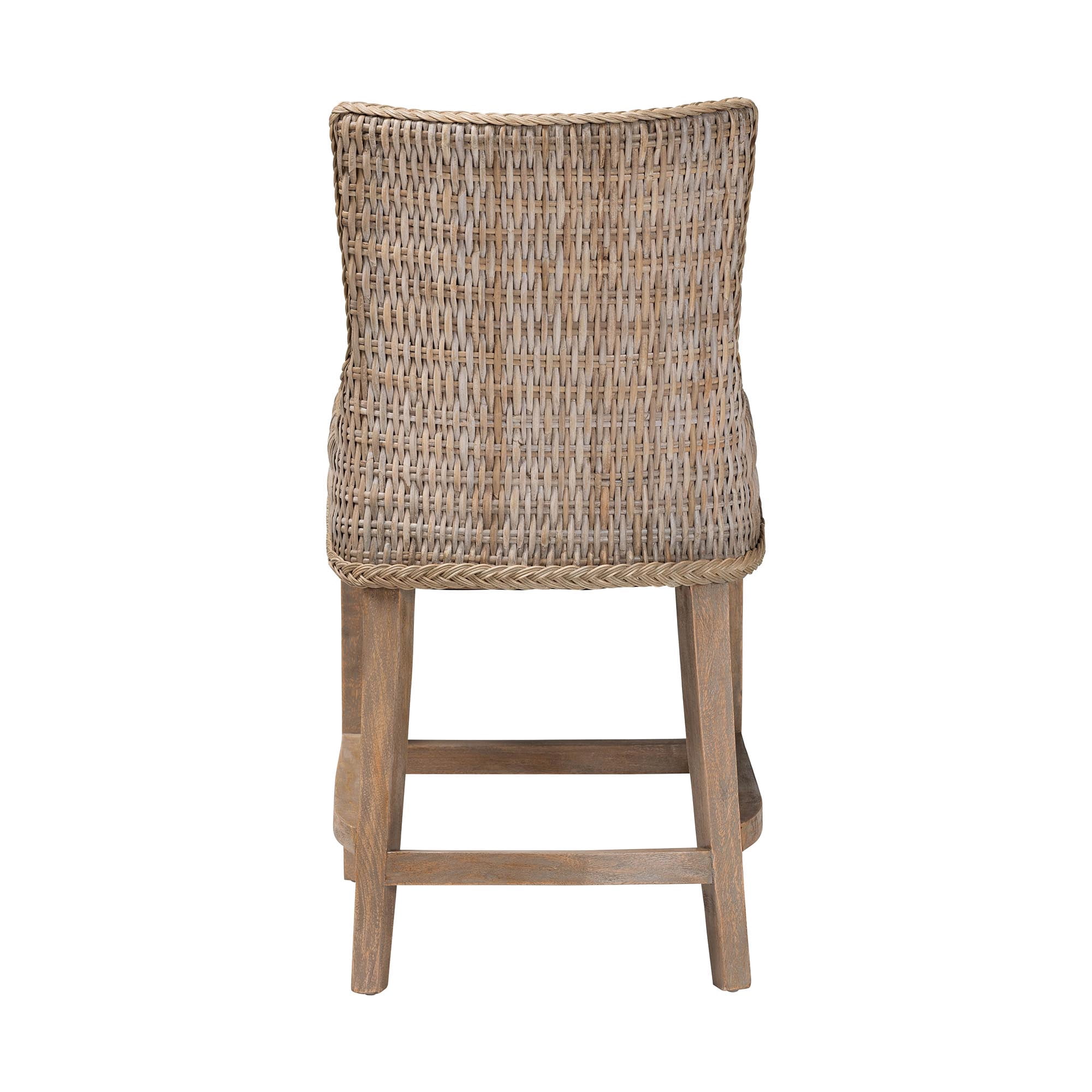 bali & pari Derris Boho Counter Stool, 24.4" H, Greywashed