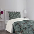 thumbnail image 3 of Ambesonne Butterfly Quilted Bedspread Set 2 Pcs, Vintage Elements, Twin Size, Multicolor, 3 of 5