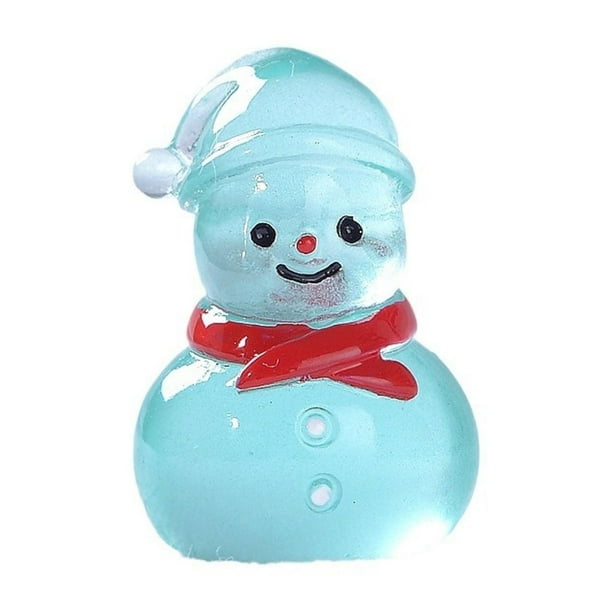 Christmas Cutesnowman Snow Scene Small Ornaments Glowing Snowman Desktop Decorative Accessories