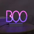 thumbnail image 4 of MOQIN LED Neon Bat Lights Halloween Decorations, Ghost Witch BOO Shape Neon Signs Night Lights Battery Operated Desk Table Lamp for Bedroom, Bar, Wall, Spooky Decor-Bat with Holder Base, 4 of 9