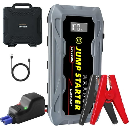 Lieucyst 3500A Peak 12V Lithium Ion Automotive Jump Starter with Dual USB and LED Light