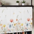 thumbnail image 5 of Spring Wildflowers Rod Pocket Curtain Valance, Watercolor Rustic Flowers Floral Leaves Farmhouse Window Valance for Living Room, Bedroom, Kitchen 42"W x 18"L, 5 of 9