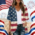 thumbnail image 2 of JULMCOMO 4th of July Lightweight Cardigans for Women Stars Stripes Half Sleeve Independence Day Kimono Cover Ups Summer Tops Red 2XL, 2 of 6