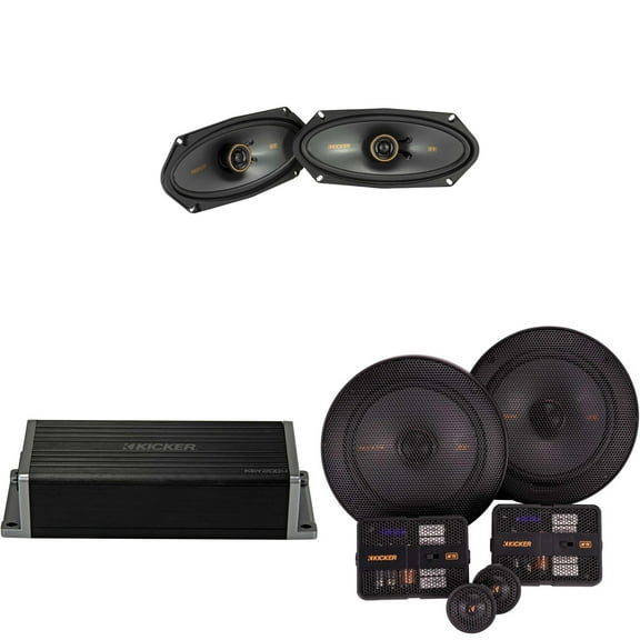 Kicker 47KEY2004 4-Channel DSP Smart Amp w/ 51KSS 6.5" & 4x10" Audio Upgrade Bundle