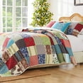 thumbnail image 5 of Greenland Home Fashions Renee Upcycle Remnant Fabric Authentic Patchwork Quilt Set, 3-Piece King, 5 of 8