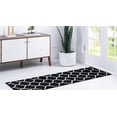 thumbnail image 2 of Unique Loom 3146749 2 ft. x 8 ft. 8 in. Rounded Trellis Frieze Runner Rug, Black, 2 of 2