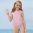 thumbnail image 5 of FOR U DESIGNS Quick Dry Girl Swimwear 5-6 Years Old One Piece Bathing Suit Pink Leopard Print V Neck Tank Leotard Fashion Sleeveless Rash Guard Swimsuit, 5 of 8