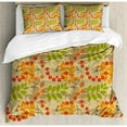 thumbnail image 3 of Rowan Duvet Cover Set Twin Size, Vivid Colorful Graphic Pattern of Rural Foliage Fruits in Autumn Season Warm Colors, Decorative 2 Piece Bedding Set with 1 Pillow Sham, Multicolor, by Ambesonne, 3 of 3