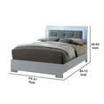 thumbnail image 5 of Wooden Queen Bed with Leatherette Headboard and LED trims White and Black - Saltoro Sherpi, 5 of 5