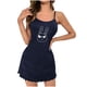 thumbnail image 2 of Camisón corto de talla grande para mujer, camisón de manga corta con estampado de pecho a la moda, camisón para mujer, 2 of 6