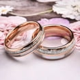 thumbnail image 4 of Spherical Tungsten Steel Rose Gold Ring with Natural White Shell Couple Ring, 4 of 4