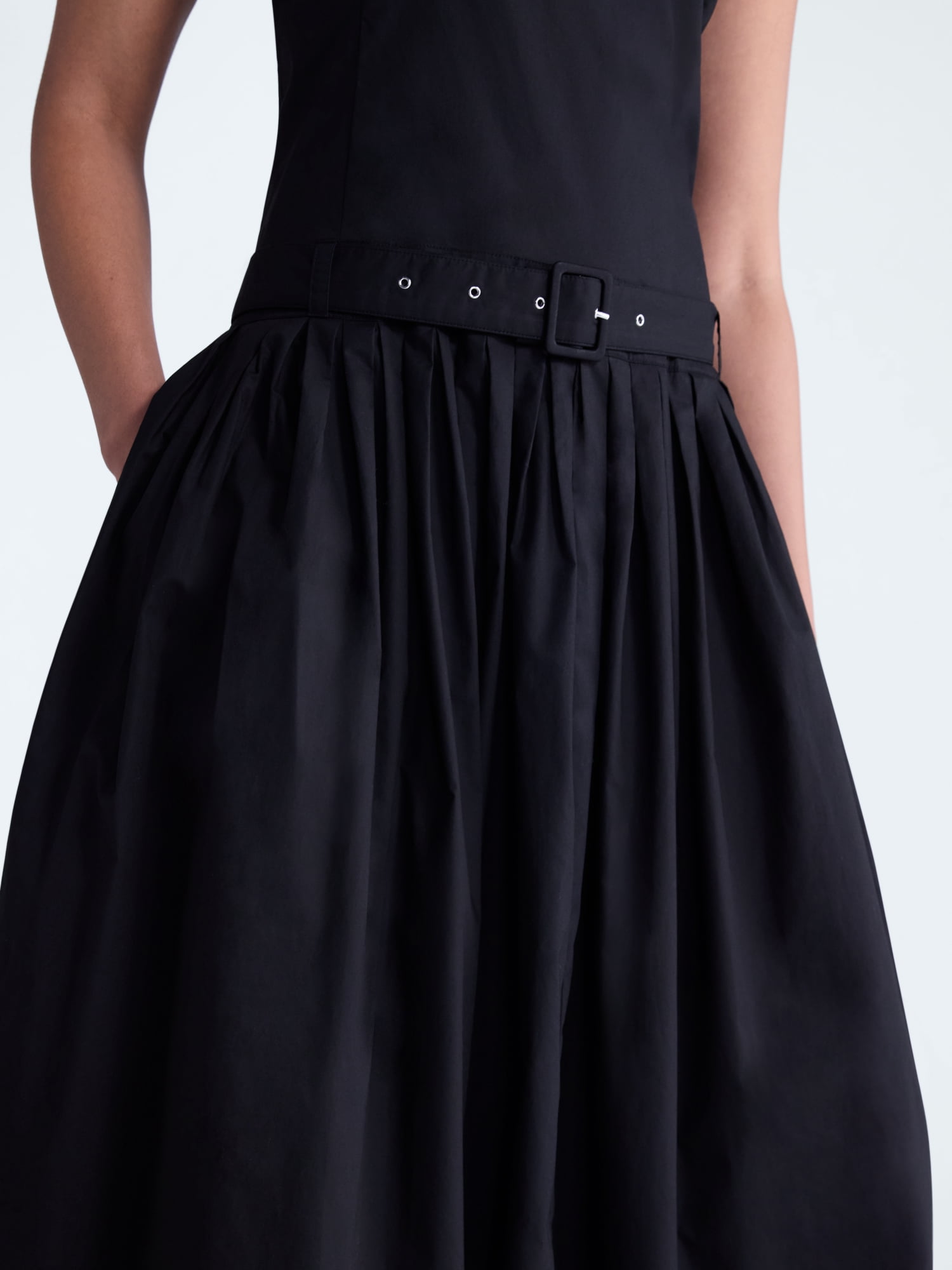 Scoop Women’s Belted Pleated Cotton Maxi Dress, Sizes XS-XXL