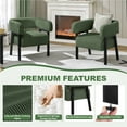 thumbnail image 5 of Yaheetech Upholstered Barrel Accent Chair with Solid Wood Legs, Dark Green, 5 of 7