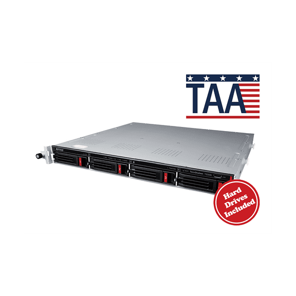 BUFFALO TeraStation 3430RN 4-Bay Secure SMB Rackmount NAS 32TB (4x8TB) with Hard Drives Included - Annapurna Labs Alpine AL524 Quad-core (4 Core) 2 GHz - 4 x HDD Supported - 4 x HDD Installed - 32 ...