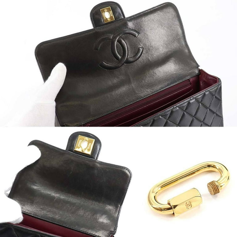 used Pre-owned Chanel Chanel Matelasse Parent and Child Bag Hand Leather Black Gold Metal Fittings Vintage Matelasse Pair Bag (Like New), Kids Unisex