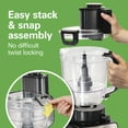 thumbnail image 3 of Hamilton Beach 14 Cup Food Processor with Stack & Snap Design and Extra 4-Cup Mini Bowl, Black, 3 of 8