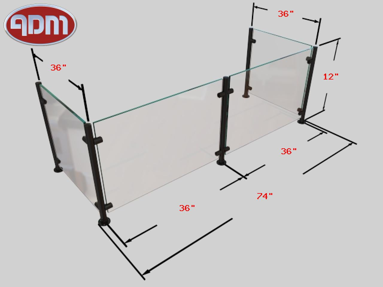 Sneeze Guard ADM Sneezeguards EP5 with BP 2B1236 BLK