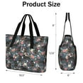 thumbnail image 3 of Tote Bag for Women - Rottweiler Dog and Flower Floral Shoulder Bag - Large Utility Work Duffle Bag with Zipper Handbag for Travel, Work, Sprots, 3 of 5